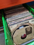 Three cartons of vinyl records