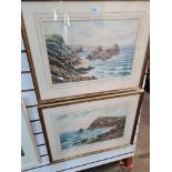 Thomas H Victor, (b 1894 - 1980) two watercolours of Coastline scenes, Kynance Cove and Cape Cornwal