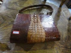 An old Crocodile skin vintage handbag