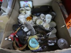 Two cartons of Royal Commemorative mugs, other similar items and sundry