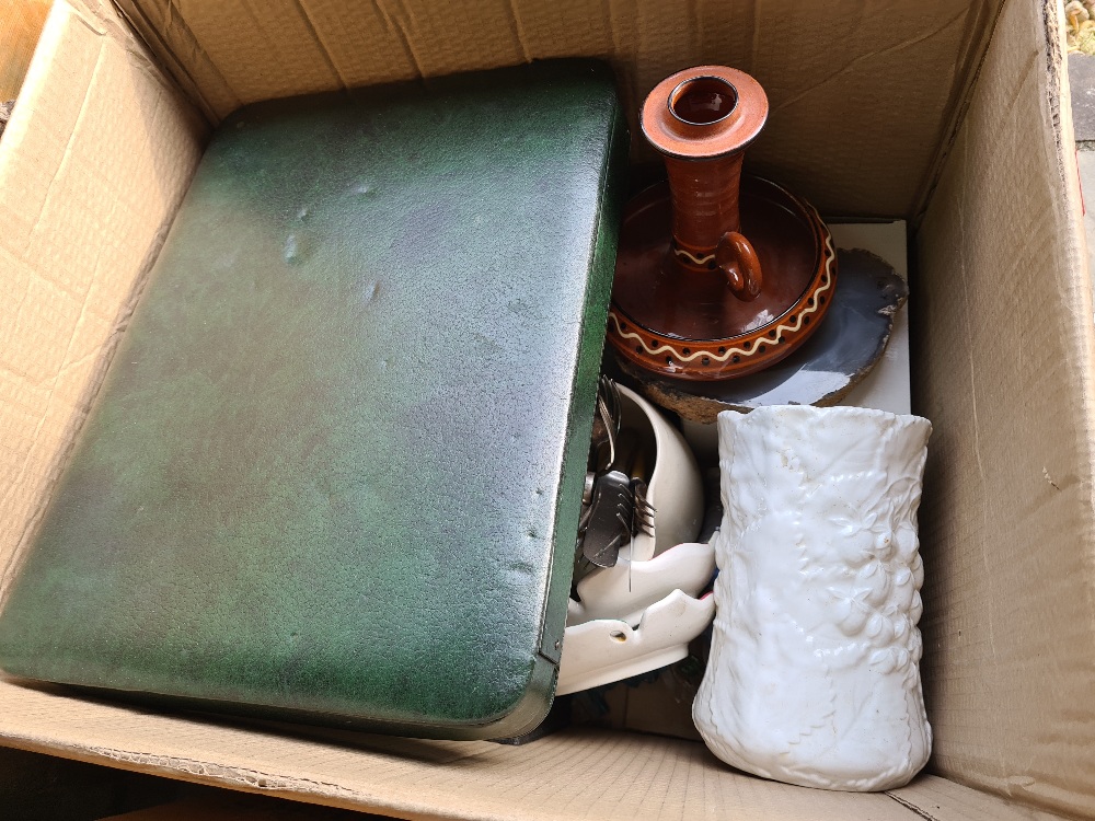 Two boxes of sundry and one other box containing door handles, etc - Image 3 of 5