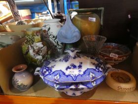 A selection of mixed ceramics glassware, pottery including vintage Guinness advertising ashtray