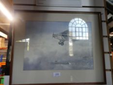 A watercolour of Courageous Flyers, by Joe Latham, signed
