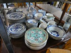 A quantity of modern blue and white Chinese tableware and other turquoise ground teaware