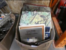 A box of mixed vintage books and photographs on various subjects including motorbikes, cars, etc