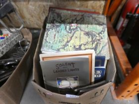 A box of mixed vintage books and photographs on various subjects including motorbikes, cars, etc