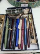 A small quantity of pens, silver items and sundry