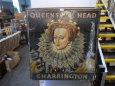 Stanley Chew, an oil painted pub sign for Queen's Head, Charrington, signed and dated 78