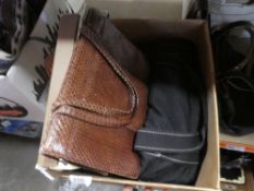 Two boxes of vintage handbags, possibly from the 50s, 60s and 70s