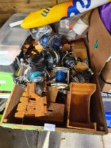 A small quantity of fishing reels, other fishing items, toy, etc