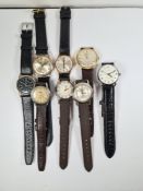A quantity of vintage watches (8). To include makes such as Ingersol (2), Dorna, Canny, Harvester, E