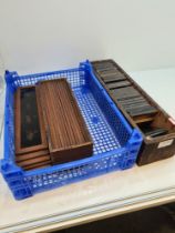 A quantity of early 20th Century mathematical glass slides, approximately 90 to 100 and other painte