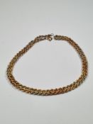 9ct three tone ropetwist design necklace, 52cm, marked 375, approx 5.26g