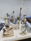 A quantity of Lladro and Nao figurines and similar (a few with damage)