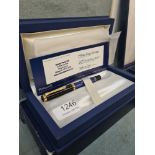 Pelikan M600 Blue Striated fountain pen, in fitted box