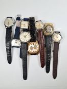 A quantity of vintage watches (8). To include makes such as Rodania, Paragon, NIGA, Eilenne, Orano,