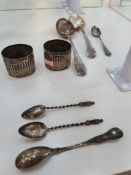 A Smith and Rait Scottish silver spoon, Victorian, Glasgow 1901. With a pair of silver Victorian Apo