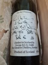 A rare bottle of Glenlivet, for the Chairman Limited Edition Whisky 1984. This bottle numbered 26