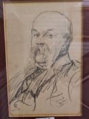 James Henry Dowd, a pencil drawing of man with large moustache signed and dated Sep 7th, 1915