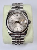 Rolex; a Gents Rolex Oyster Perpetual Date Just, in stainless steel with Jubilee stainless bracelet;