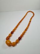 A string of possible Butterscotch amber beads