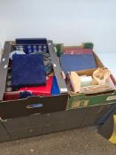 A tray of 20th Century, GB coinage, some commemorative and year sets and one other tray containing s
