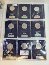 18 uncirculated change checker 2019 and 2020 50 pence pieces to include Winnie the Pooh and Peter Ra