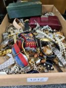Tray of vintage and modern costume jewellery, to include watches, etc