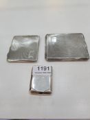 Quantity silver pieces to include a heavy silver, engine turned cigarette case, having gilt interior