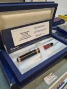 Pelikan M600 Red striated fountain pen in fittted case