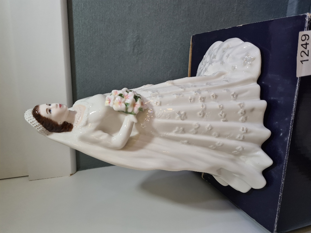 A Royal Worcester figure of the Late H.M. Queen Elizabeth II, in wedding dress, and one other of the