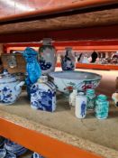 A quantity of oriental items, mainly Chinese, to include vases, bowls and teapots