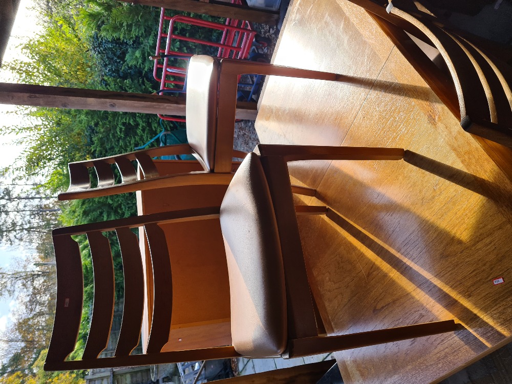 A wooden table and chairs - Image 12 of 12