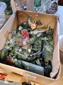A box of playworn assorted Dinky toys and vehicles