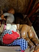 A large selection of mixed children's toys including Railway set plus dolls, etc