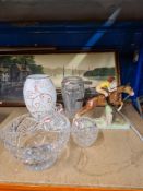 A selection of glass and chinaware including Beswick AF and 3 pictures