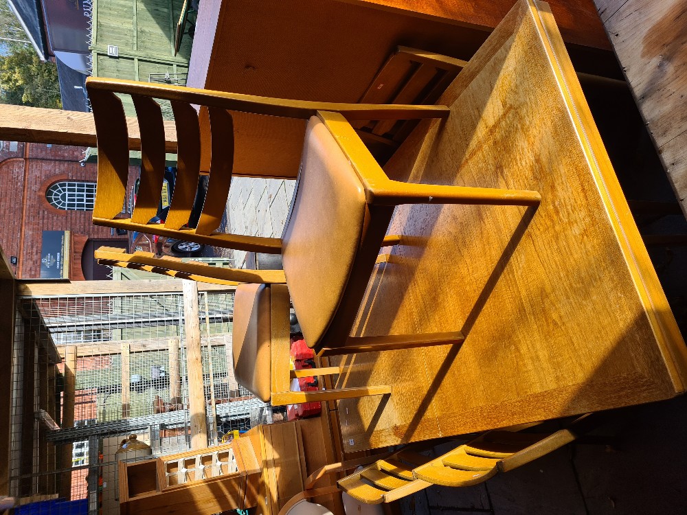 A wooden table and chairs - Image 6 of 12