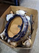 A large selection of china including Royal Doulton, etc selection of brassware, china, etc (4 boxes)