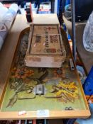 Vintage wooden pin ball and 2 jig saw puzzles