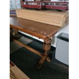 A reproduction oak oblong refectory table, 153cm