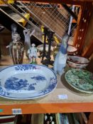 A mixed lot to include a 19th Century Chinese oval dish 31cm approx