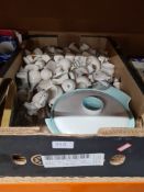 Six boxes of mostly mixed china including Doulton, selection of Crested ware, glassware, etc