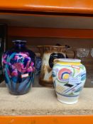 A selection of pottery including Moorcroft and Poole, some pieces AF