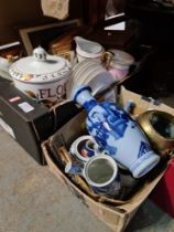 Two boxes of sundry, mainly china