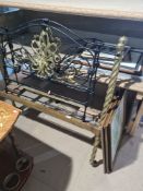 A Victorian Iron and brass single bedstead having twisted columns