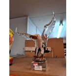 A Murano glass Eagle on square base, height 33.5cm