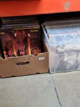 Two cartons of vinyl LP records, mixed genres, mainly 1970s and 1980s