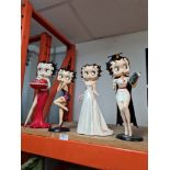 Four modern Betty Boop figures by King featured syndicate the largest 37cm