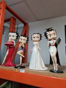 Four modern Betty Boop figures by King featured syndicate the largest 37cm