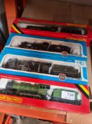 Two boxed Airfix locomotives with tenders, and two Hornby examples